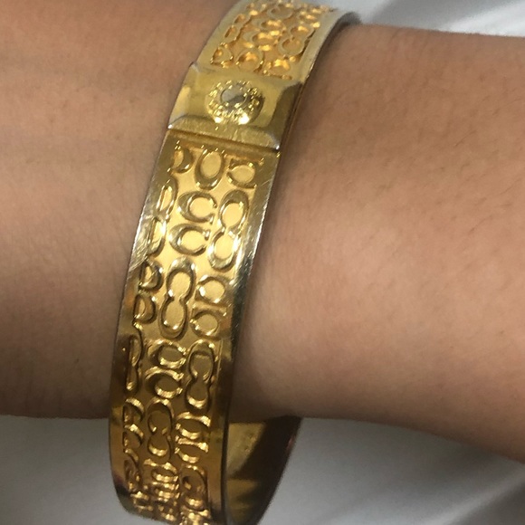 Coach Jewelry - COACH Authentic Gold Tone Signature C Logo Bangle